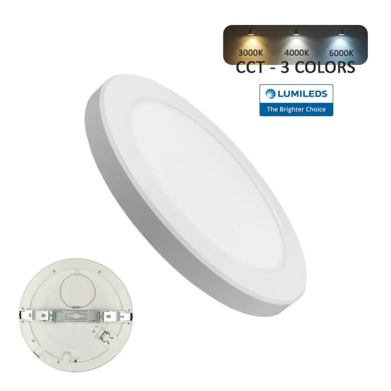 Downlight + LED ceiling - Circular - Moss White LumiledS - 6W Adjustable - CCT Selectable Color