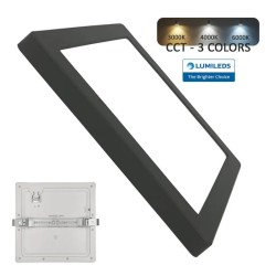 Downlight + LED ceiling - square- Moss black LumiledS - 18W Adjustable - CCT Selectable color