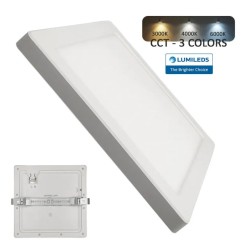 Downlight + LED ceiling - square - Moss white LumiledS - 18W Adjustable - CCT Selectable color